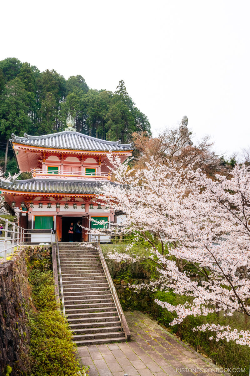 Stone stairwell to pagoda
