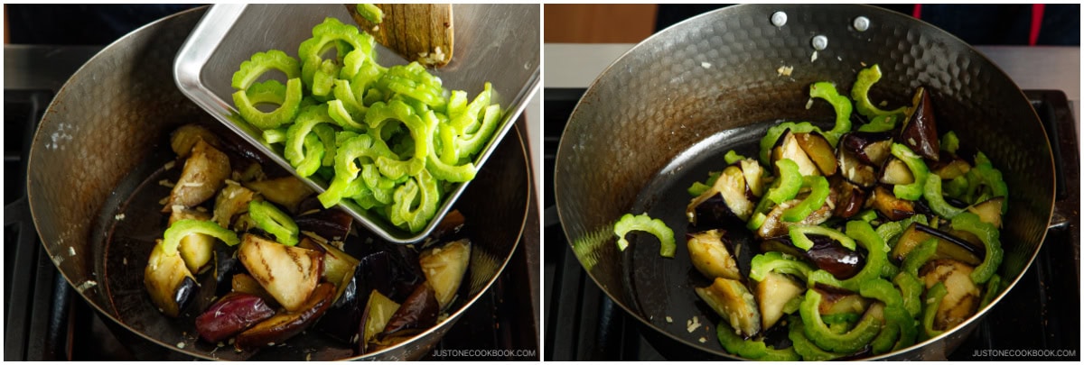 Stir-Fried Bitter Melon and Eggplant 10
