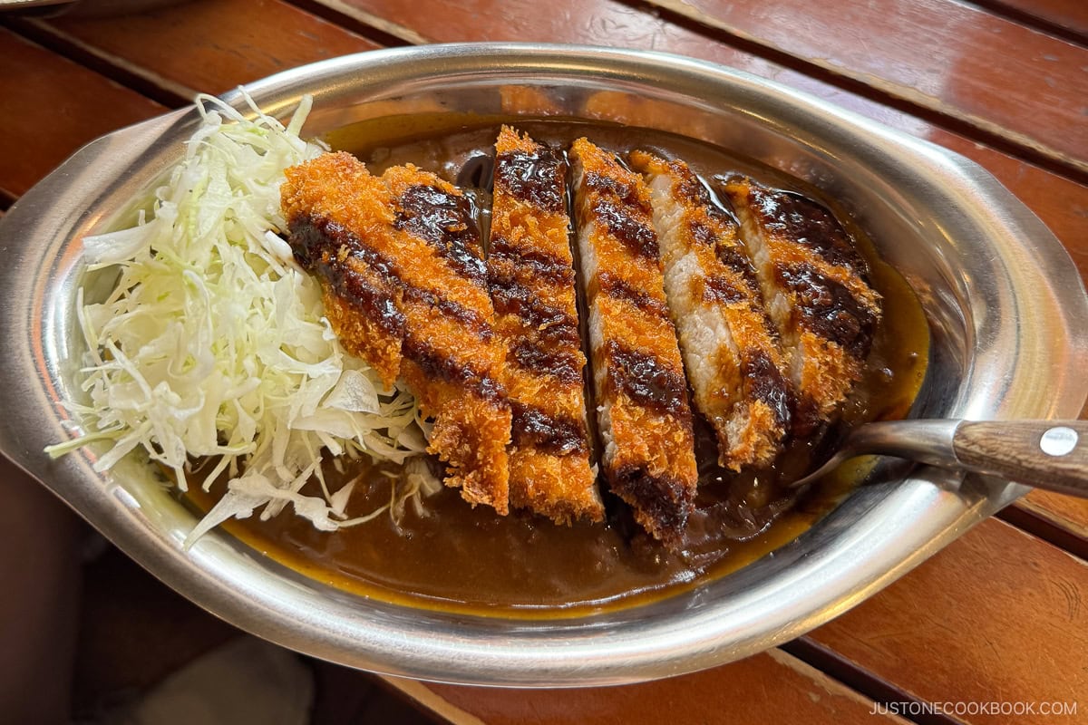 Champion's Curry in a metal bowl
