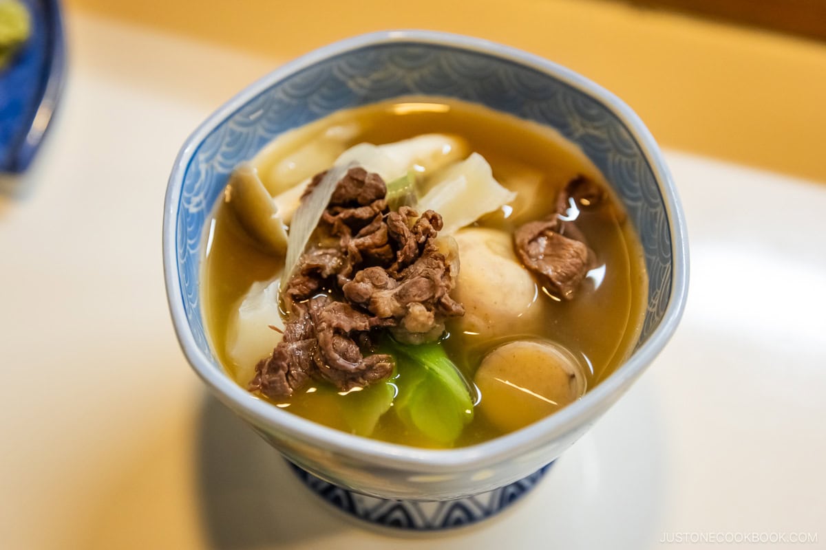 Taro and beef stew