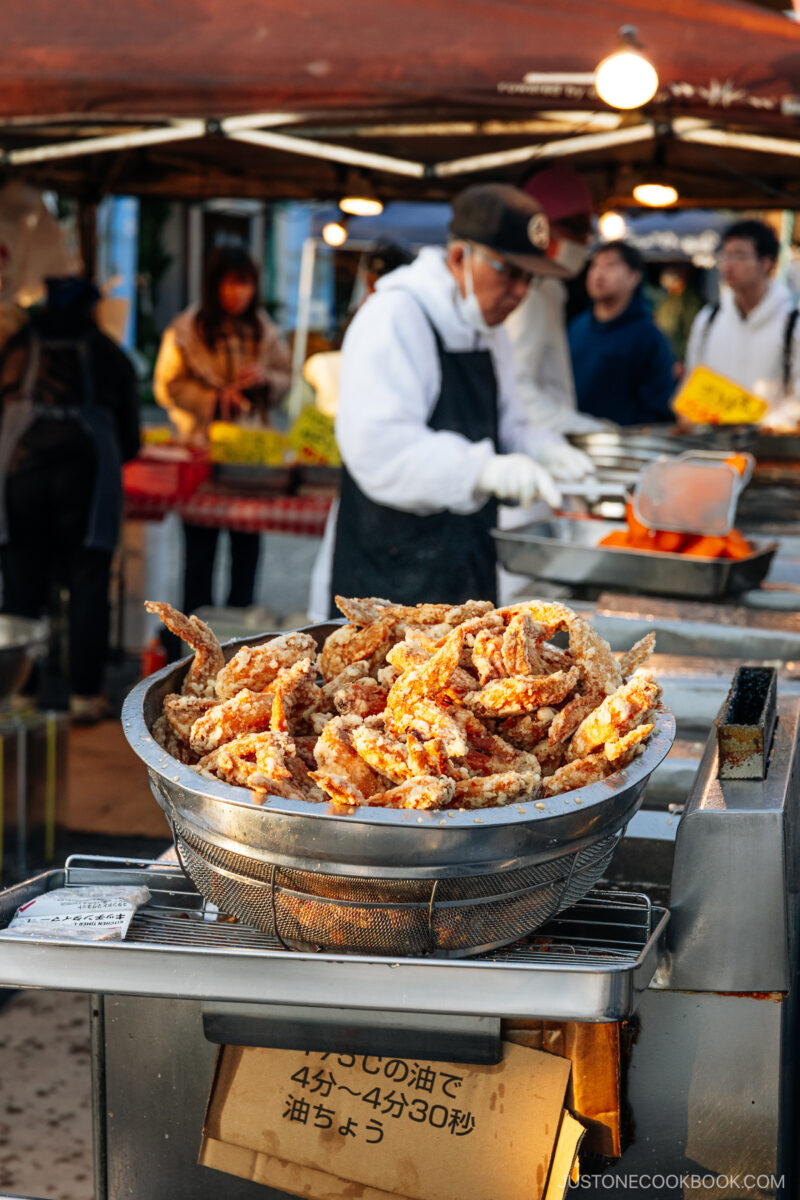 Salted fried chicken wings in a bowl