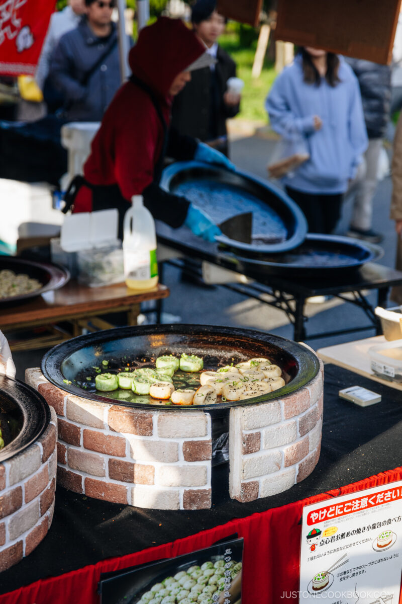 Hot plate of Chinese dumplings