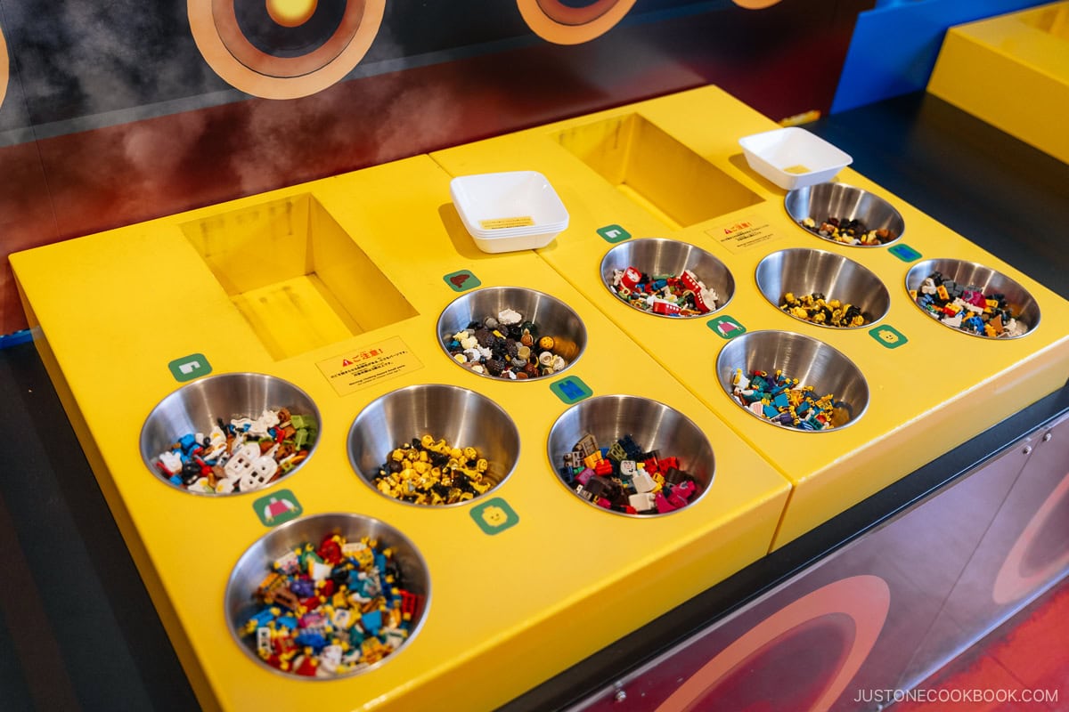 Lego pieces in souvenir shop