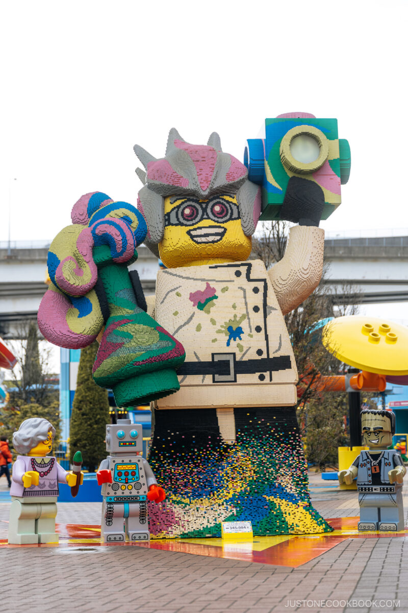 Giant scientist Lego statue