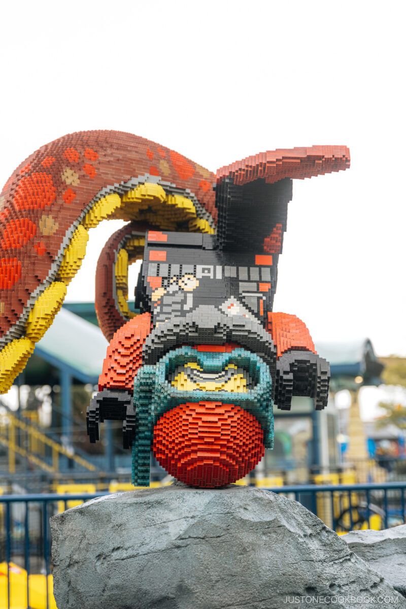 Diver caught by octopus made from Lego