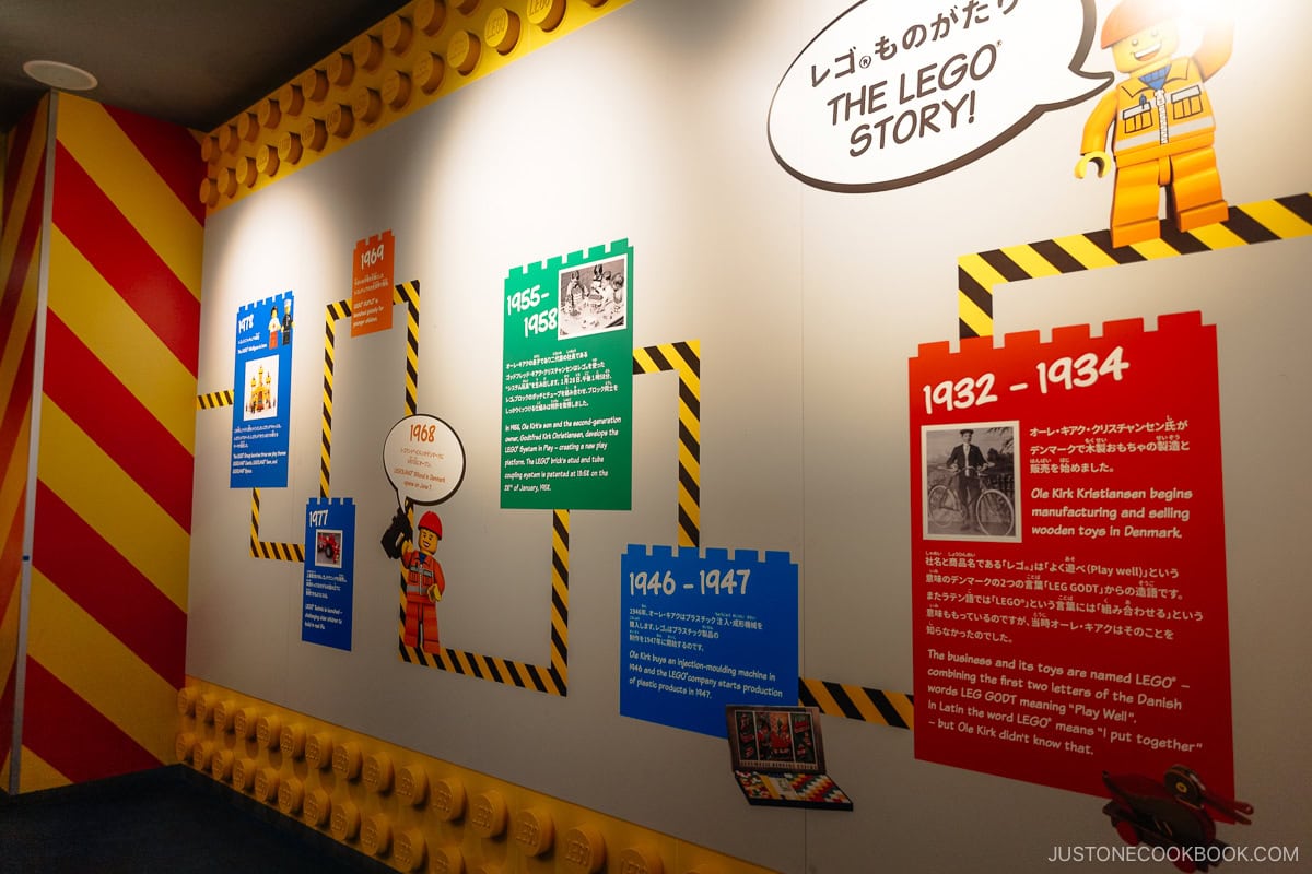 History of Lego display board
