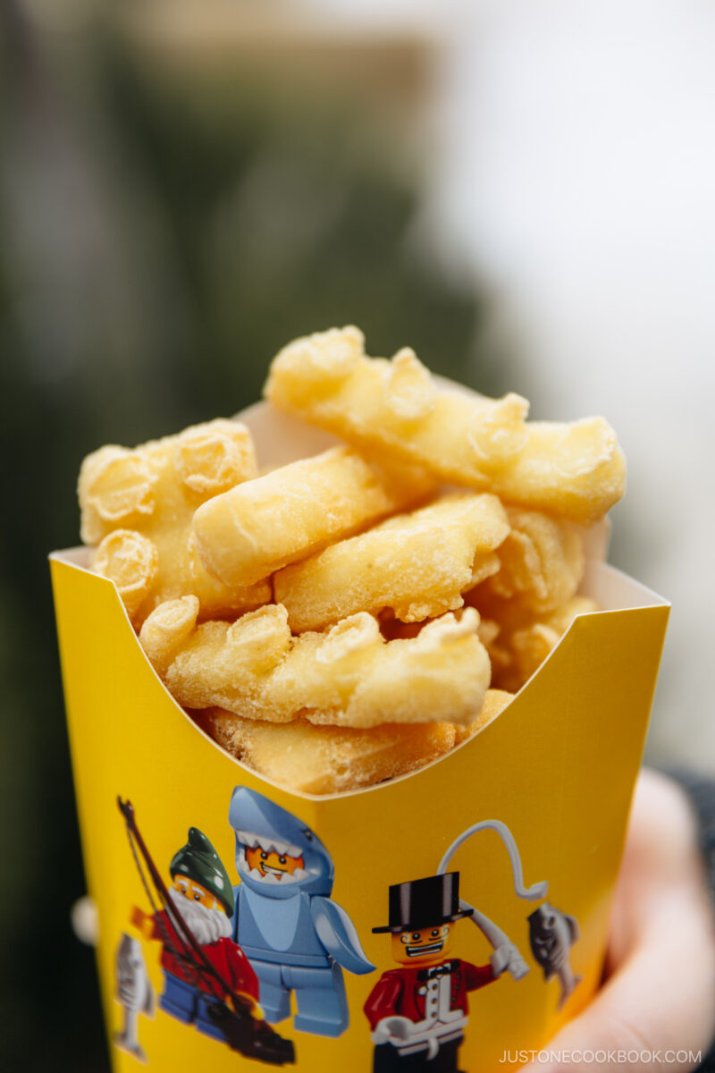 Fries in the shape of Lego bricks