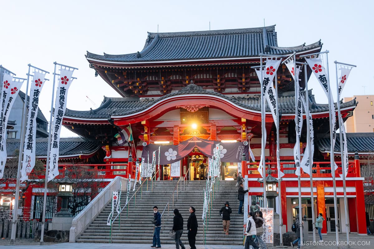 Temple at night