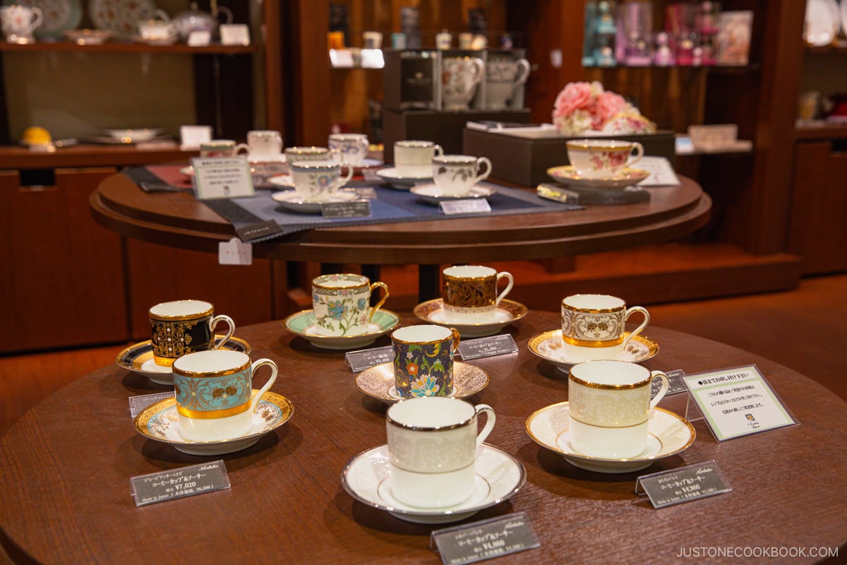 chinaware on display