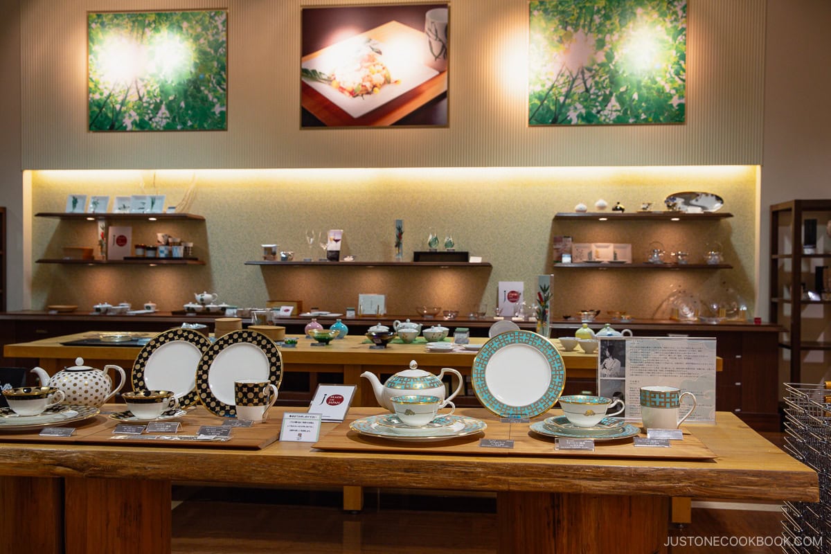 chinaware on display