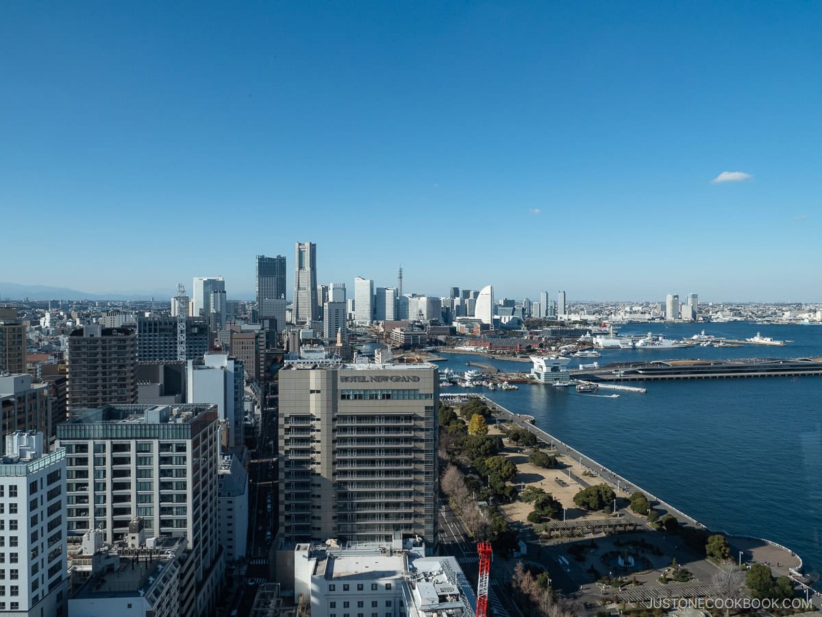 view of Yokohama downtown and harbor