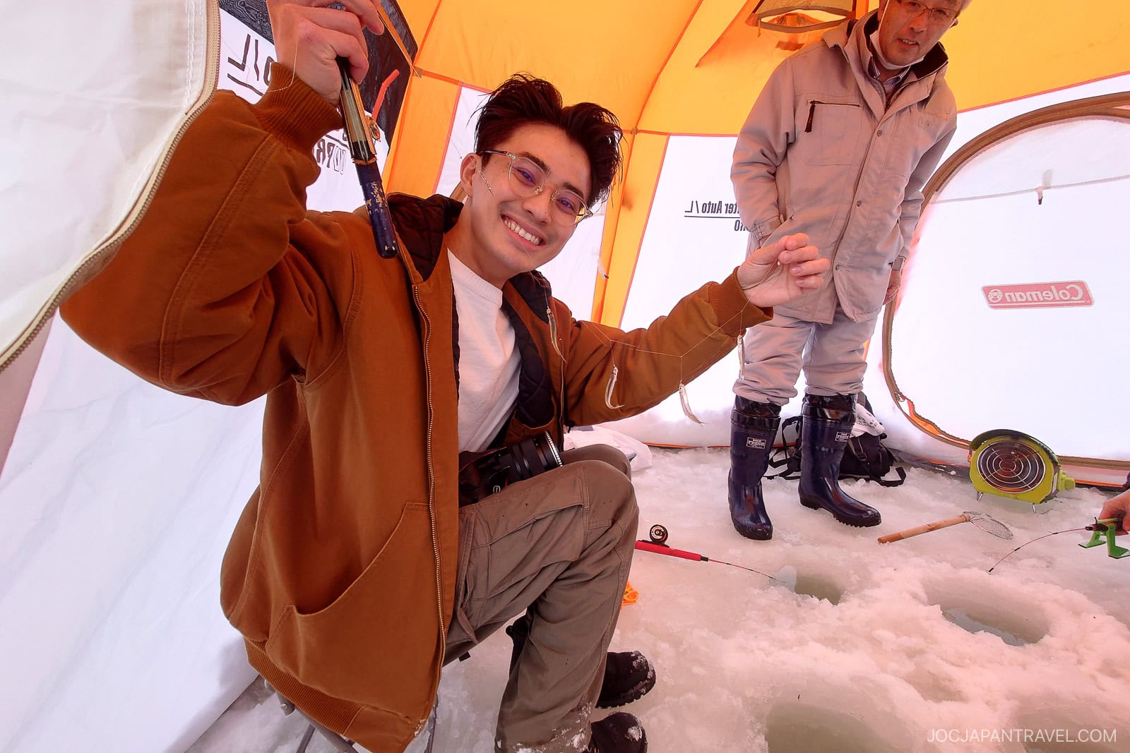 Catching 4 small fish on one line