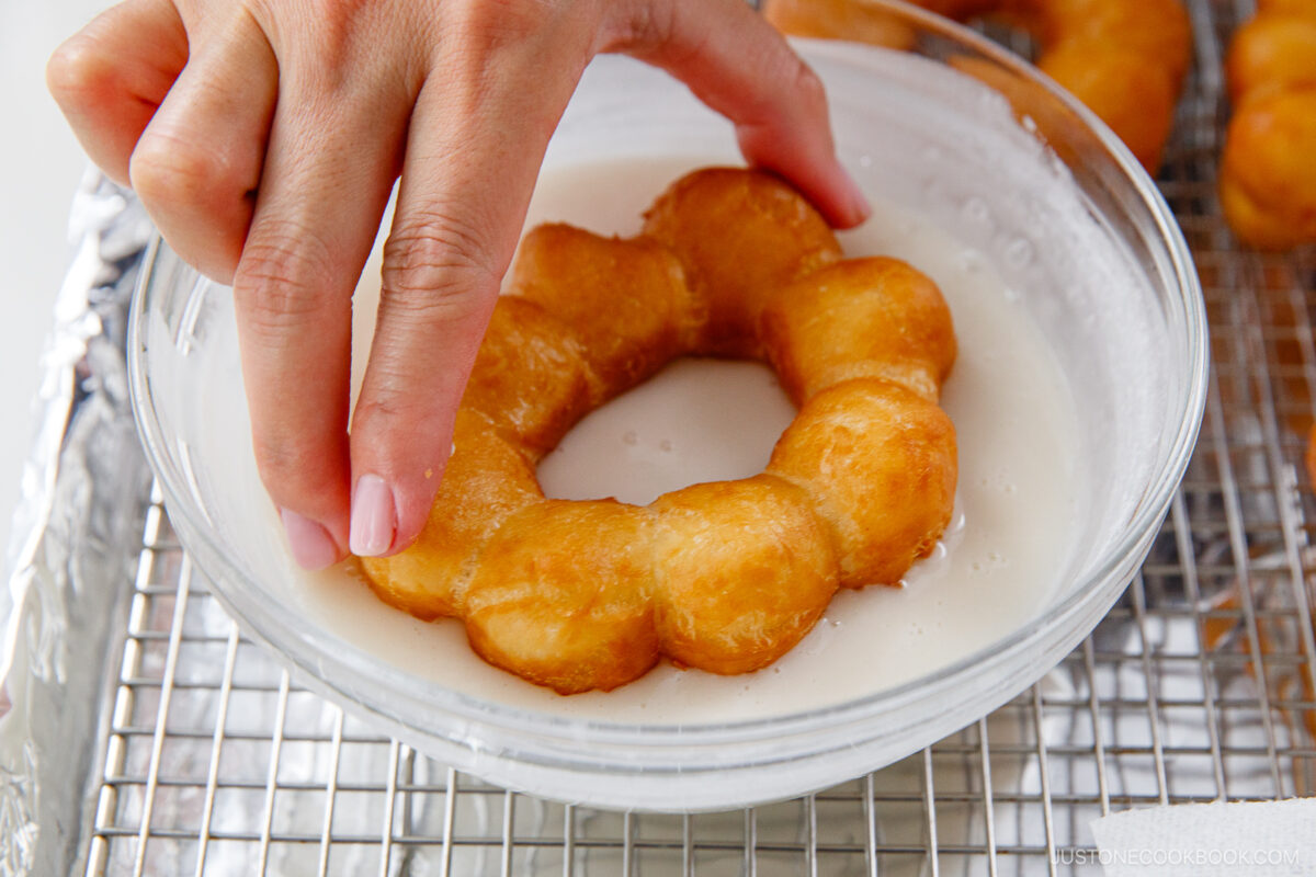 Glazing the donut.